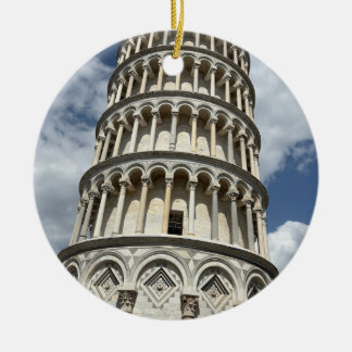 Det lutande tornet i Pisa i Italien Landmärke Ital Julgransprydnad Keramik