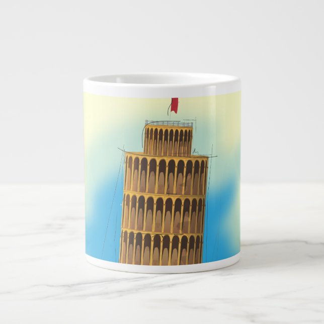 Det lutande tornet i Pisa Jumbo Mugg (Framsidan)