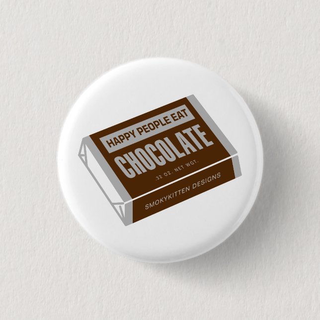 Det lyckliga folket äter choklad knapp (Framsida)