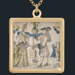 Det lyckliga giftermål (stencilera den färgade guldpläterat halsband<br><div class="desc">Avbilda: 149871 det lyckliga giftermål (stencilera den färgade träsnittet). Engelska skolar,  (det 17th århundradet). Privat samling,  den Stapleton samlingen.  Konst konst.</div>