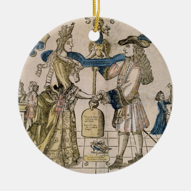 Det lyckliga giftermål (stencilera den färgade julgransprydnad keramik (Framsidan)