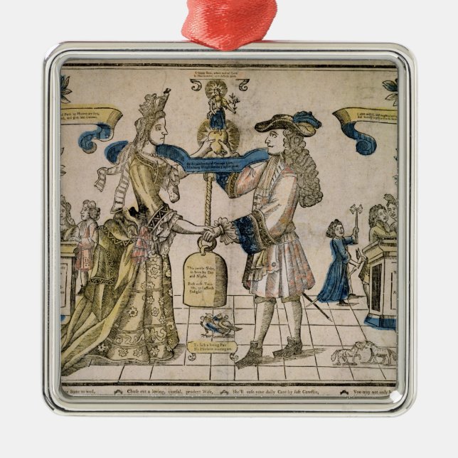 Det lyckliga giftermål (stencilera den färgade julgransprydnad metall (Framsidan)