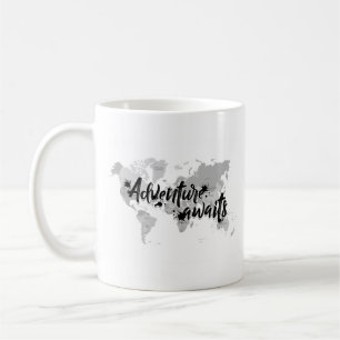 Det lyxiga världskartaäventyr väntar på reser kaffemugg