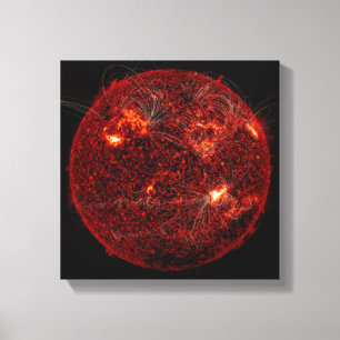 Det magnetiska fält fodrar på solen 3 canvastryck