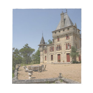 Det magnifika slottet Chateau de Pressac och trädg Anteckningsblock