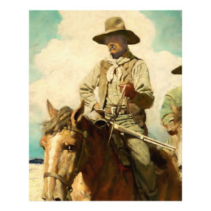Det magra marskalkkonstverket Western Art av NC Wy Fototryck