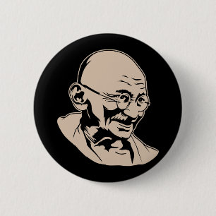 Det Mahatma Gandhi porträtt knäppas Knapp