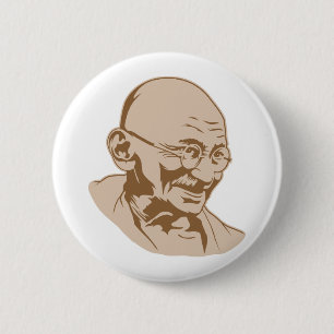 Det Mahatma Gandhi porträtt knäppas Knapp