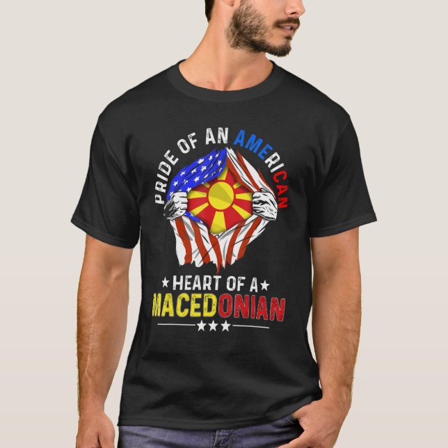 Det makedoniska amerikanska Pridet Foreign Macedon T Shirt (Framsida)
