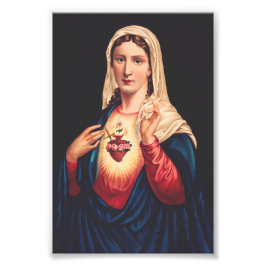 Det makulerade hjärtat av Mary Fototryck