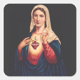 Det makulerade hjärtat av Mary Fyrkantigt Klistermärke