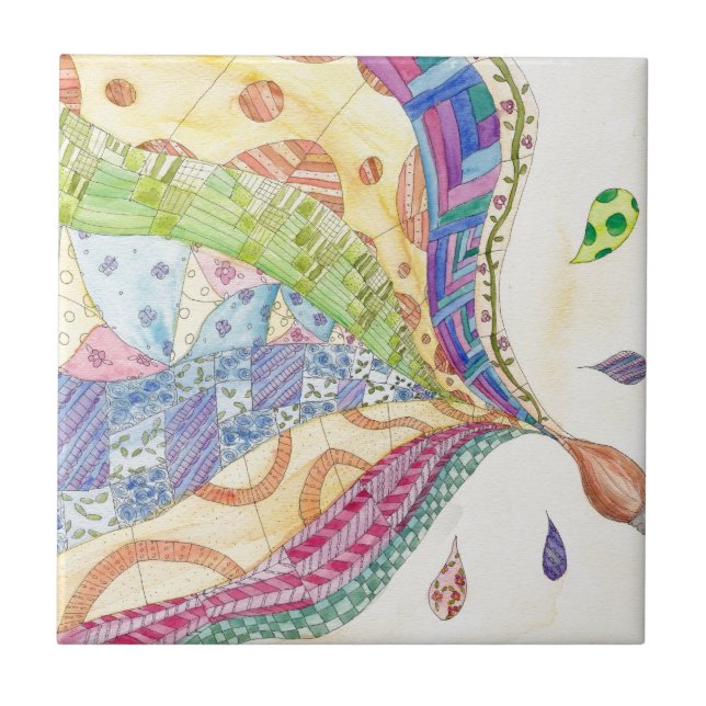 Det målade täcket kakelplatta (Framsidan)