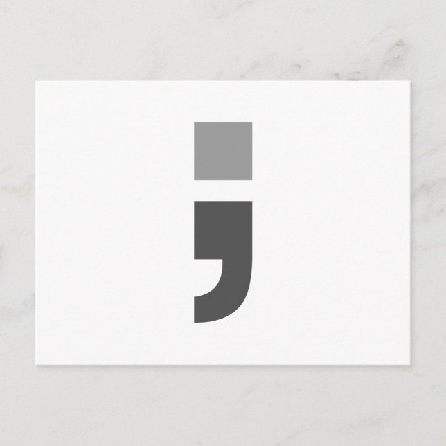 Det mångsidiga semikolon vykort (Framsida)