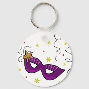 Det Mardi Gras ögat maskerar Keychain Nyckelring