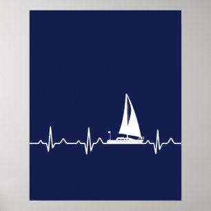 Det marinblåa fartyget pulserar affischen poster