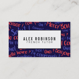 Det marinblåa franska språket handleder visitkort