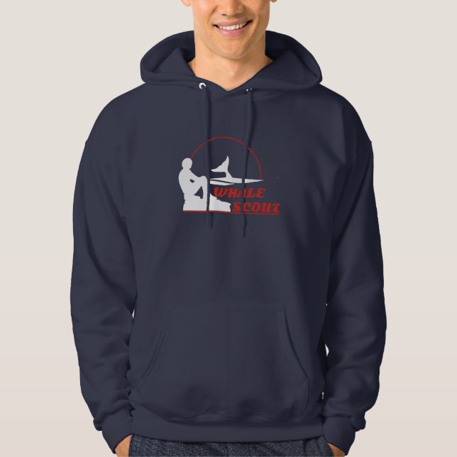 Det marinblåa val spanar hoodien hoodie (Framsida)