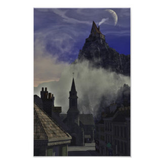 Det märkliga höga huset på Mist Fototryck