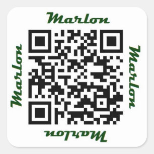 Det Marlon förnamnet QR kodifierar Fyrkantigt Klistermärke