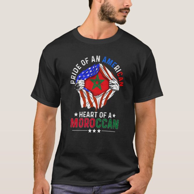Det marockanska amerikanska Pridet Foreign Land Mo T Shirt (Framsida)