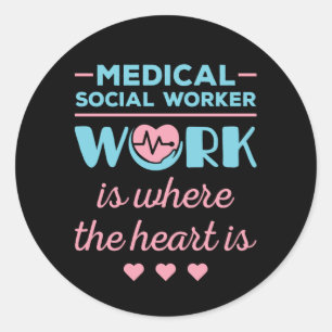 Det medicinska Social-arbetet är det som är hjärta Runt Klistermärke