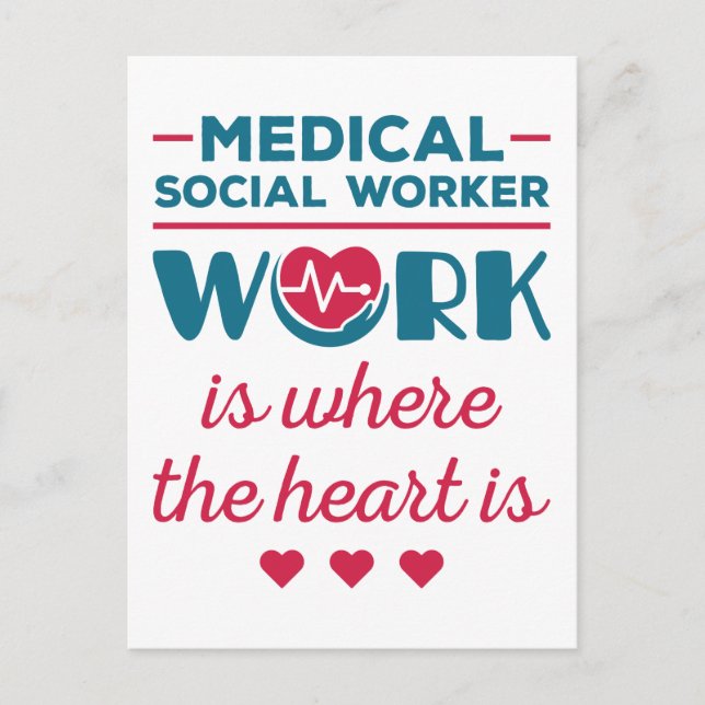Det medicinska Social-arbetet är det som är hjärta Vykort (Framsida)