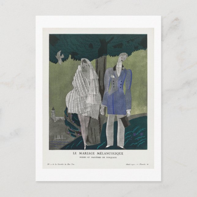 Det melankoliska äktenskapet, Charles Martin Vykort (Framsida)