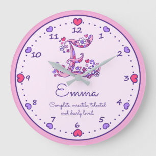 Det menande hjärtanamn för Monogram E Emma tar t Stor Klocka