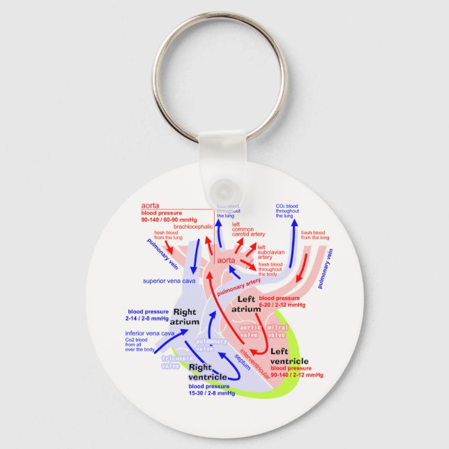 Det mer detaljerade hjärtat nyckelring (Framsida)