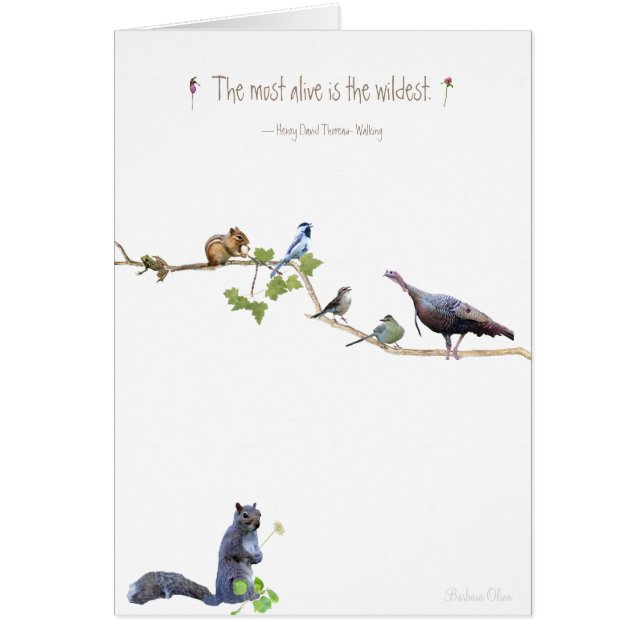 Det mest levande är vildaste.~Henry David Thoreau Hälsningskort (Framsidan)