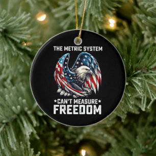 Det metriska systemet kan inte mäta frihet Usa Eag Julgransprydnad Keramik
