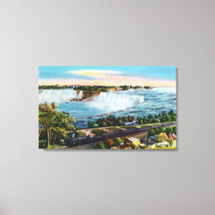 Det Michigan centraltåg beskådar av Niagara Fall Canvastryck