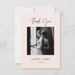 Det minimalistiska parets foto bröllop-tackkort tack kort