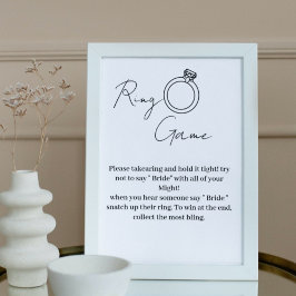 Det minimalistiska spelet ring säger inte brud poster