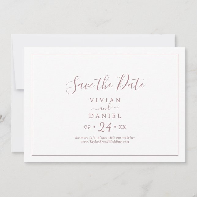 Det minimalistiska Vågrät Ro Guld sparar datum Spara Datumet (Framsida)