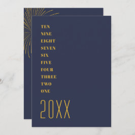 Det minsta blåa Guld-nyårsjubileet Party Inbjudningar