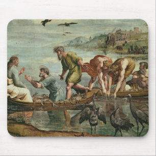 Det mirakulösa utkastet av fiskar (tecknaden för musmatta