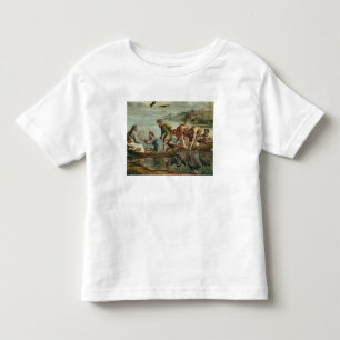 Det mirakulösa utkastet av fiskar (tecknaden för t-shirt