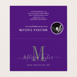 Det moderna Affärskortet Elegant Script Violet Fol Visitkort