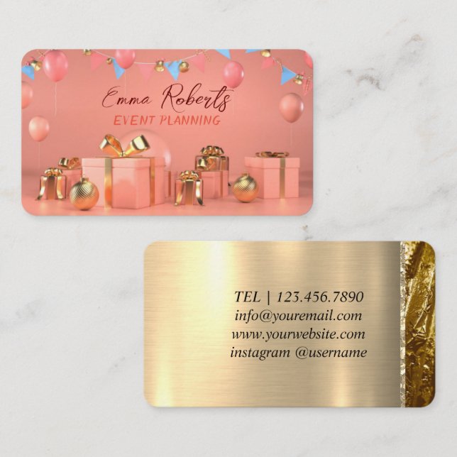 Det moderna Affärskortet Ro Guld Visitkort (Fram/baksida)