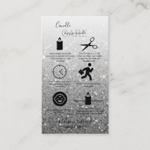 Det moderna Affärskortet Silver Glitter Candle Car Visitkort