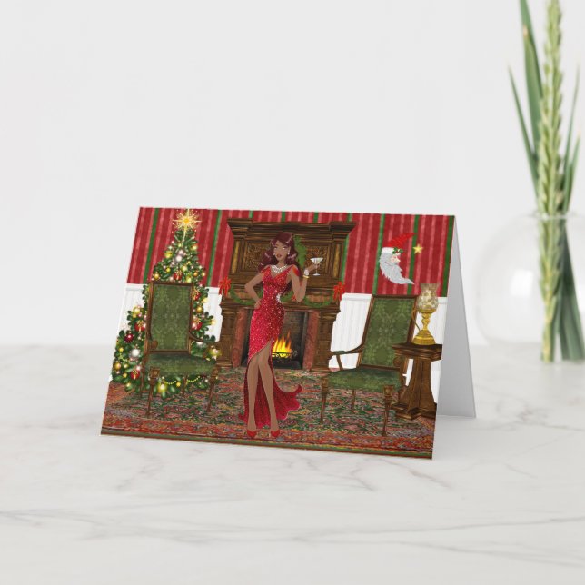 Det moderna amerikanska julkortet helgkort (Framsida)