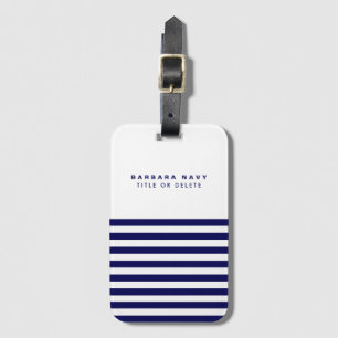 Det moderna anpassade namnet Nautical Navy Blue Ra Bagagebricka