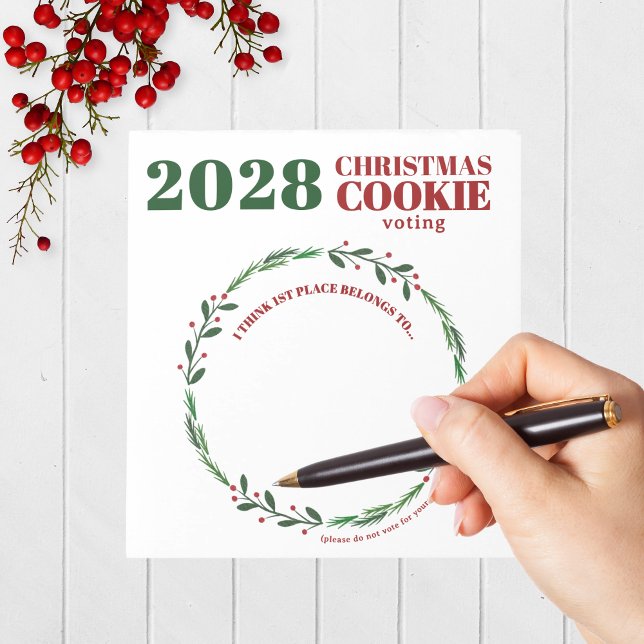 Det moderna Anteckningsblocket Tävling om röstning Anteckningsblock (Holiday Contest Voting Notepad Pack of 40 for Christmas Cookie, Ugly Sweater and Baking Competitions)