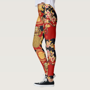 Det moderna asiatiska mönster i modern luna leggings