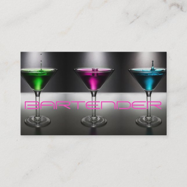 Det moderna Bartender-Affärskortet Visitkort (Framsida)