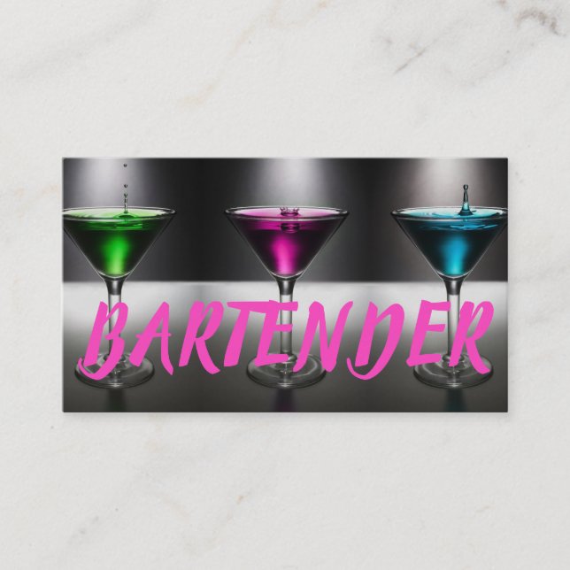 Det moderna Bartender-Affärskortet Visitkort (Framsida)