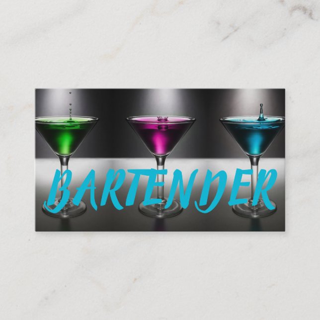 Det moderna Bartender-Affärskortet Visitkort (Framsida)