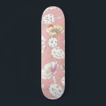 Det moderna  Blommönstret Rosa Catus i Guld Mini Skateboard Bräda 18,5 Cm<br><div class="desc">Ett modernt trendig sommarsött,   rosa och faux guld cactus blommönster. Den här eleganten är vit och guld och påverkar blommor på  rosa.</div>