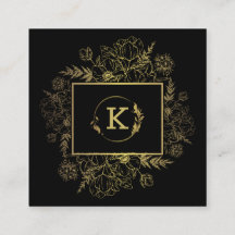 Det moderna botaniska Svarta Guld-Affärskortet